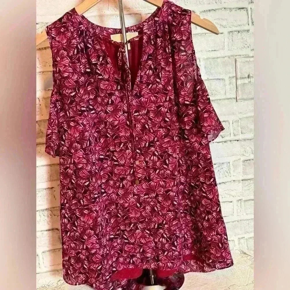 Michael Kors Pink Cold‎ Shoulder Blouse